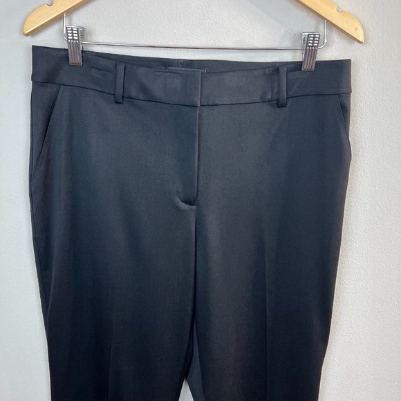 St. John Dress Pants 10 Womens Black Wool Stretch Straight Leg Professional - Picture 2 of 8
